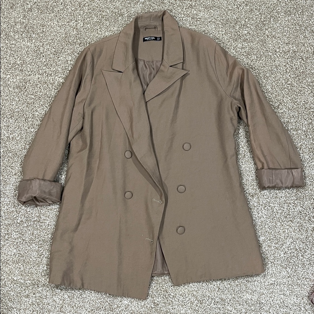 Nasty Gal Trench Blazer Jacket Size Large